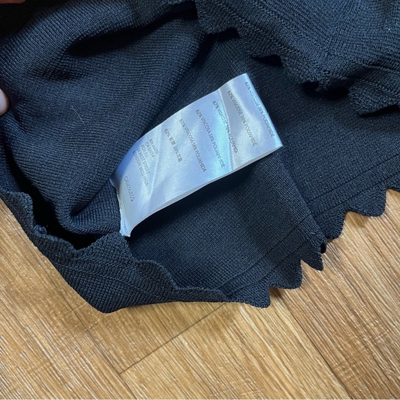 SOLD Free People Intimately In Bloom Plunge Scalloped Knit Brami - Black - Picture 7 of 9